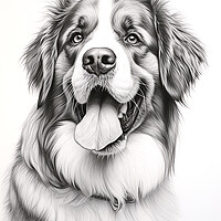 Buy canvas prints of Pencil Drawing St Bernard by Steve Smith