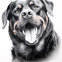 Buy canvas prints of Pencil Drawing Rottweiler by Steve Smith