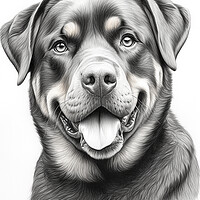 Buy canvas prints of Pencil Drawing Rottweiler by Steve Smith