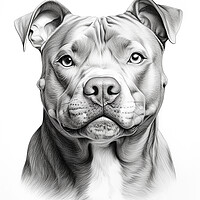 Buy canvas prints of Pencil Drawing Staffordshire Bull Terrier by Steve Smith