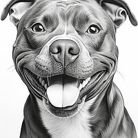 Buy canvas prints of Pencil Drawing Staffordshire Bull Terrier by Steve Smith