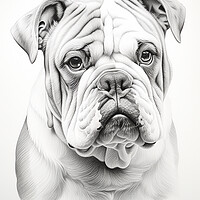 Buy canvas prints of Pencil Drawing British Bulldog by Steve Smith