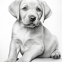 Buy canvas prints of Pencil Drawing Golden Labrador Puppy by Steve Smith