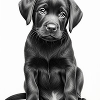 Buy canvas prints of Pencil Drawing Black Labrador Puppy by Steve Smith