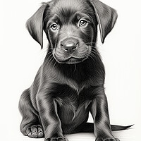 Buy canvas prints of Pencil Drawing Black Labrador Puppy by Steve Smith
