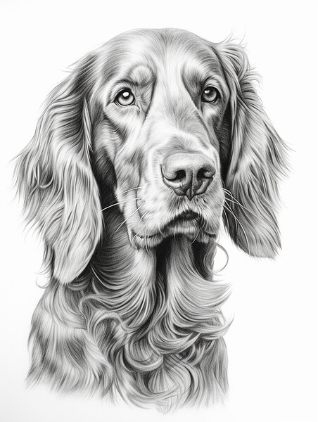 Pencil Drawing Irish Setter Picture Board by Steve Smith