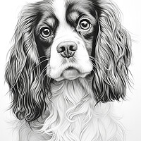 Buy canvas prints of Pencil Drawing King Charles Spaniel by Steve Smith