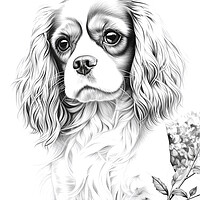 Buy canvas prints of Pencil Drawing King Charles Spaniel by Steve Smith
