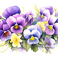 Buy canvas prints of Watercolour Pansies by Steve Smith