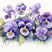 Buy canvas prints of Watercolour Violas by Steve Smith