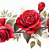 Buy canvas prints of Watercolour Red Roses by Steve Smith