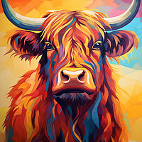 Buy canvas prints of Highland Cow Portrait by Steve Smith