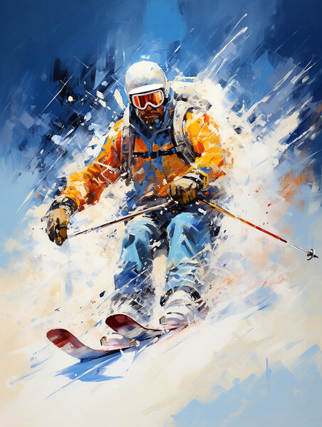 Downhill Skier Picture Board by Steve Smith