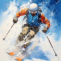 Buy canvas prints of Downhill Skier by Steve Smith
