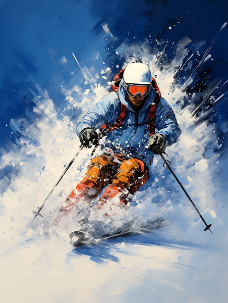 Downhill Skier Picture Board by Steve Smith