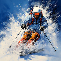 Buy canvas prints of Downhill Skier by Steve Smith