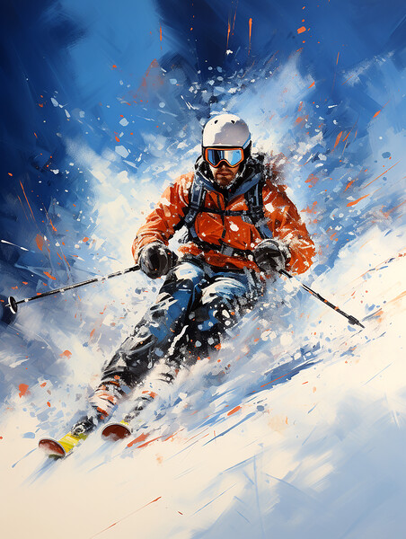 Downhill Skier Picture Board by Steve Smith
