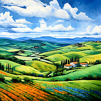 Buy canvas prints of Rolling Hills Of Tuscany by Steve Smith