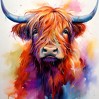 Buy canvas prints of Highland Cow Portrait by Steve Smith