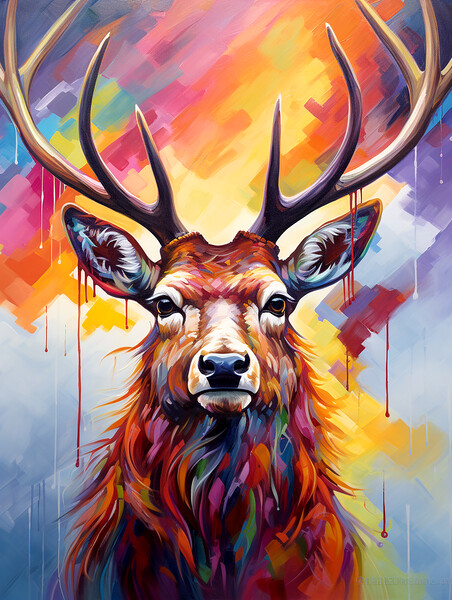 Scottish Stag Portrait Picture Board by Steve Smith
