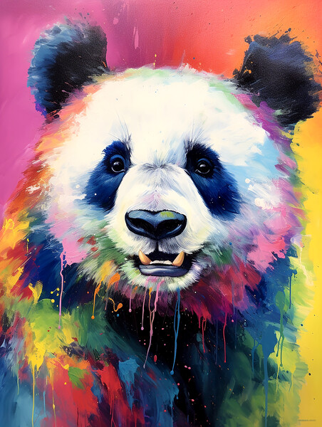 Giant Panda Portrait Picture Board by Steve Smith