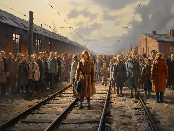 Liberation Of Auschwitz Picture Board by Steve Smith
