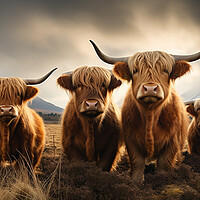 Buy canvas prints of Highland Cows by Steve Smith