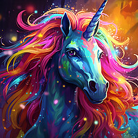 Buy canvas prints of Unicorn Colour Splash by Steve Smith
