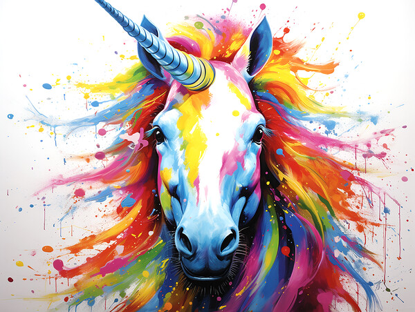Unicorn Colour Splash Picture Board by Steve Smith