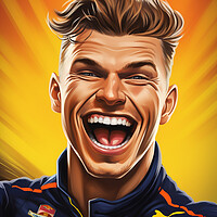 Buy canvas prints of Caricature of Max Verstappen by Steve Smith