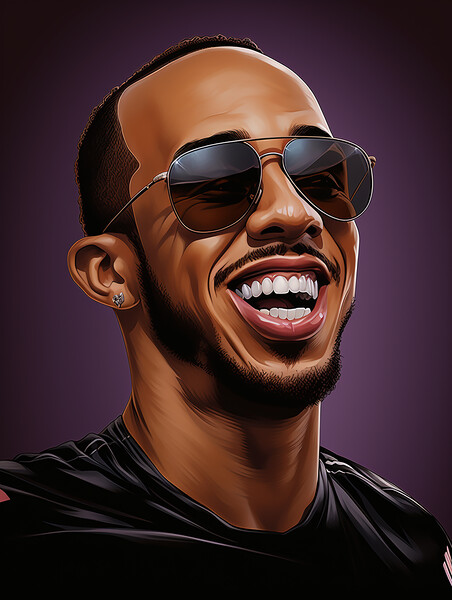 Caricature of Lewis Hamilton Picture Board by Steve Smith