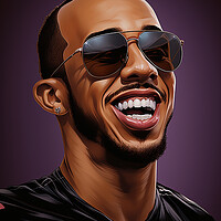 Buy canvas prints of Caricature of Lewis Hamilton by Steve Smith