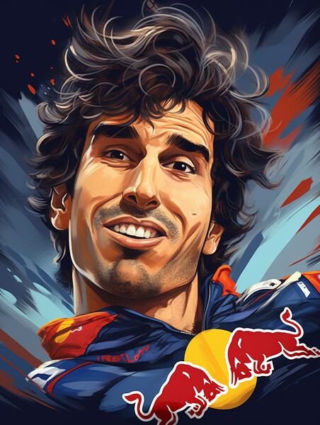 Caricature of Carlos Sainz Picture Board by Steve Smith