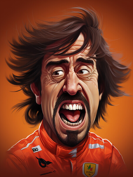 Caricature of Fernando Alonso Picture Board by Steve Smith