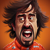Buy canvas prints of Caricature of Fernando Alonso by Steve Smith