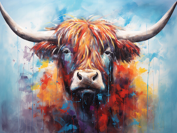 Highland Cow Painting Picture Board by Steve Smith