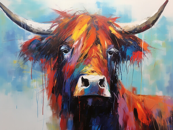 Highland Cow Painting Picture Board by Steve Smith