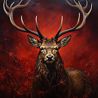 Buy canvas prints of Scottish Stag Painting by Steve Smith