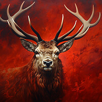 Buy canvas prints of Scottish Stag Painting by Steve Smith