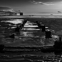 Buy canvas prints of Steetley Pier Black And White by Steve Smith