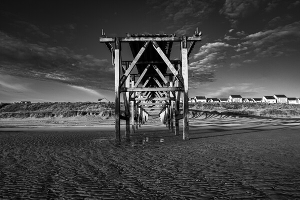 Steetley Pier Black And White Picture Board by Steve Smith