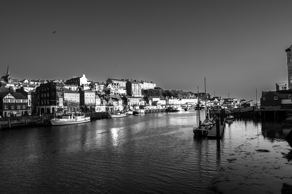 Whitby Black And White Picture Board by Steve Smith