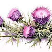 Buy canvas prints of Watercolour Scottish Thistles by Steve Smith