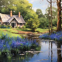 Buy canvas prints of Bluebell Woods Cottage by Steve Smith