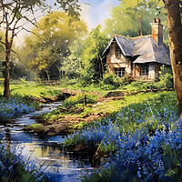 Buy canvas prints of Bluebell Woods Cottage by Steve Smith