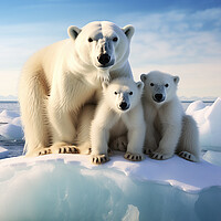 Buy canvas prints of Polar Bear Family by Steve Smith