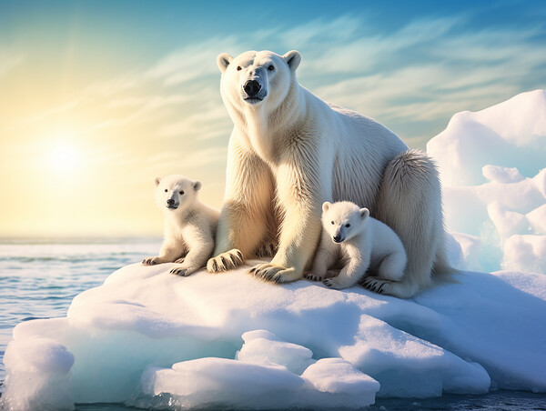 Polar Bear Family Picture Board by Steve Smith
