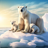 Buy canvas prints of Polar Bear Family by Steve Smith