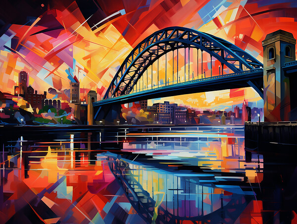 Tyne Bridge Abstract Picture Board by Steve Smith