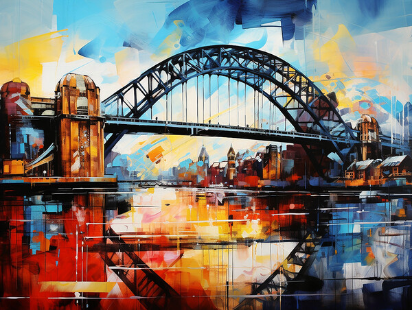 Tyne Bridge Abstract Picture Board by Steve Smith